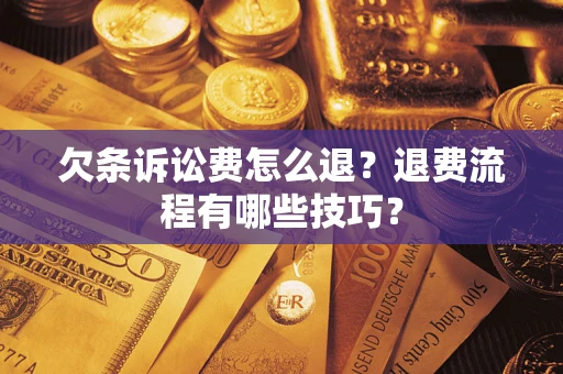 北京欠条诉讼费怎么退？退费流程有哪些技巧？